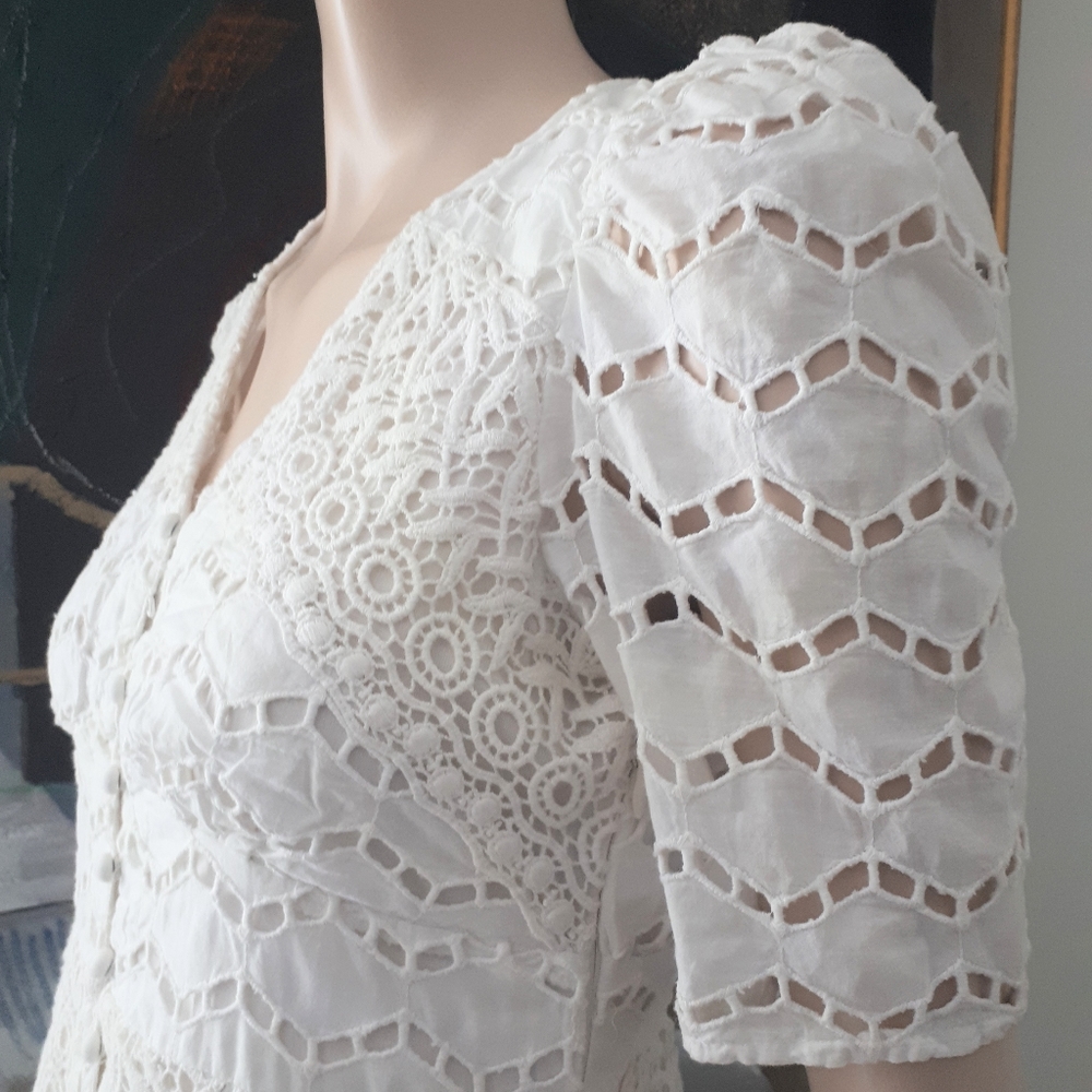 The Kooples | Embroidered Fit-And-Flare Mini Dress - Picture 8 of 16